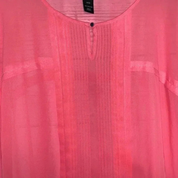 Lane Bryant salmon coral pink  pleated shirt 18/20 - Picture 4 of 9
